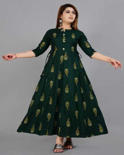 SIPET WOMEN MUSTURD ANARKALI KUARTA_739_GREEN_XL