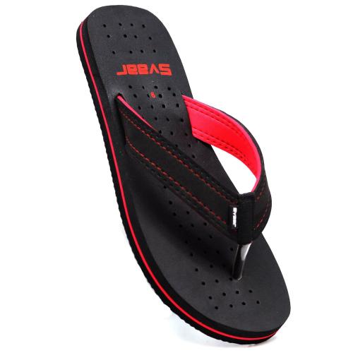 Svaar Durable Super Fit Slippers for Men ( Black-Red )