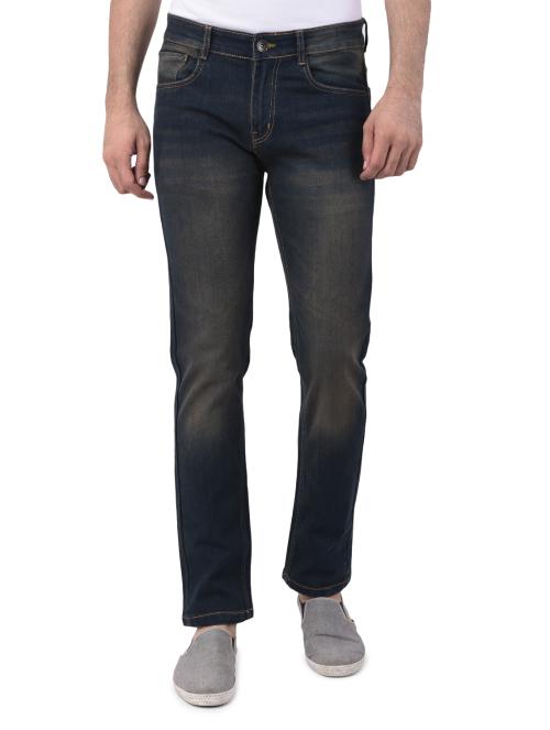 Ben Martin Men's Comfortable Stretchable Casual Regular Fit Denim Jeans Brown Size 38 with 5 Basic Pockets Mid Rise Flat Front Whiskering & Fading Full Length Modern Fashionable for Casual Wear Breathable Fabric for Comfort and Flexibility