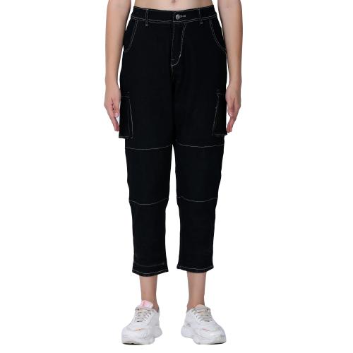 NEON 9 Boyfriend Fit Cargo Style Denim Jeans