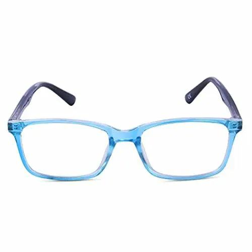 Lekya Blue Light Blocking Transparent Computer Glasses Rectangle Frame (Boy and Girl)