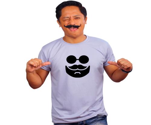 Mooch Wale Hipster Beard Grey Quick-Dri T-shirt For Men - Grey, XL