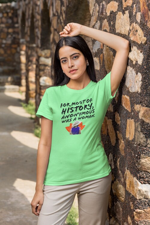 Trenfort Anonymous Funny Tees for female (Green, XL)