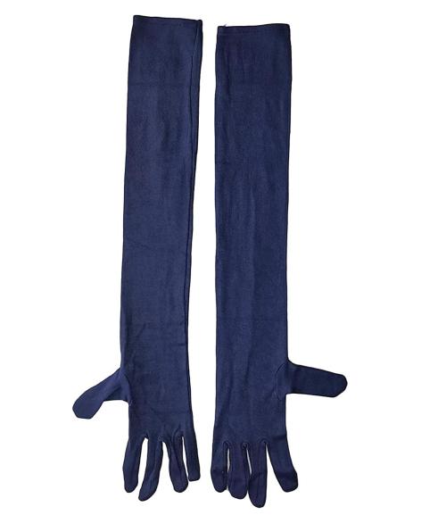Cotson Navy Blue Unisex Cotton Sunlight UV And Dust Protection Full Hand Summer Arm Sleeves Gloves Free Size