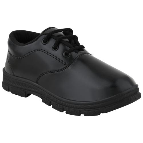 Foot Trends New DLX Black School Shoes Lace-up closure type for Kids boy