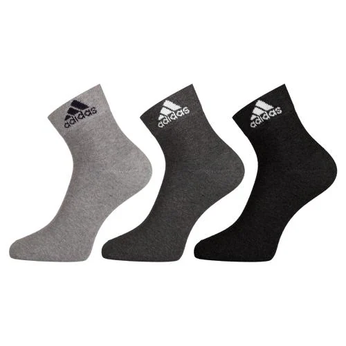 Adidas Original Half Cushion Ankle Cotton Socks - 3 Pairs (6N) (AD-3513) (Grey Mel/Anthra Mel/Black)