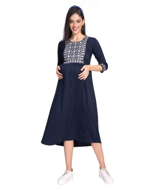 MOMTOUCH Maternity Dress/Pregnancy Dress/Easy Breast Feeding/Breastfeeding Dress/Western Dress with Zippers for Nursing
