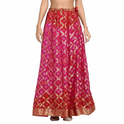 JABAMA Banarasi Bandhej Long Skirt (Blue)
