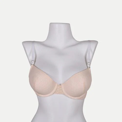 Rad Prix Women - Beige Lace trimming Push up Bra