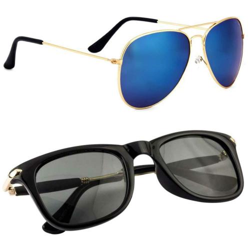 Phenomenal Aviator, Wayfarer Unisex Sunglasses (Blue, Black) (Men & Women)