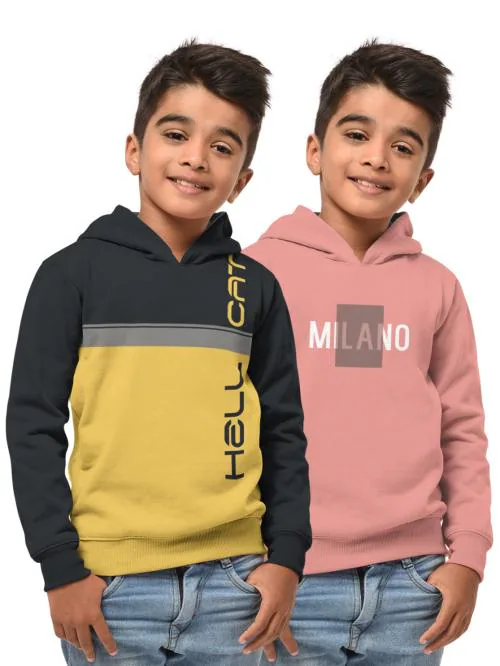 HELLCAT Boys Multicolor Cotton Blend Printed Pack of 2 Sweatshirts