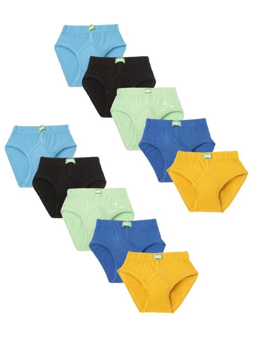 Lux Cozi Boys Multicolor Solid Cotton Pack of 10 Brief