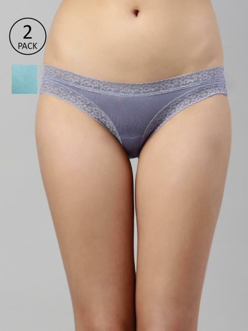 Enamor MB20 Full Coverage Modal Spandex Lacey Bikini Panty with Antimicrobial and Stain Release Finish