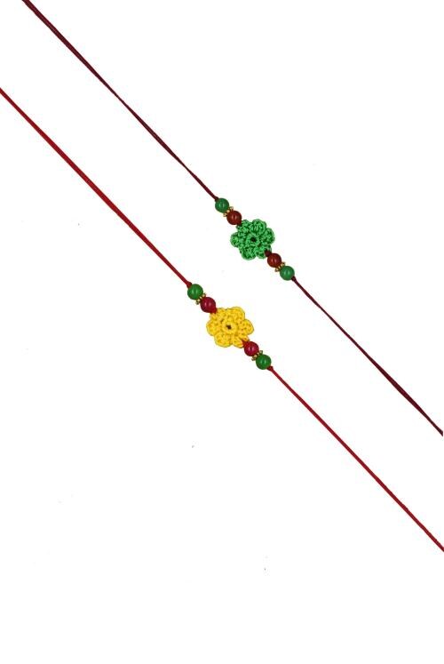 Buy Prapti Handicrafts Multicolor Crochet Rakhi Set Pack of 2 Online at ...