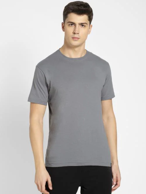 Jockey 2714 Men's Grey Solid Cotton Blend Round Neck T-shirt