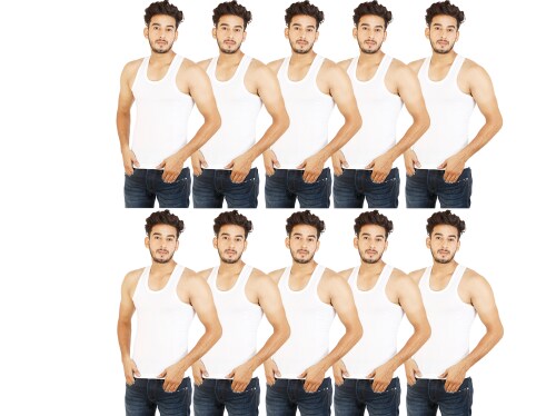 Xmer Men Casual Solid White Vest Pack of 10 Piece 100% Pure Cotton.
