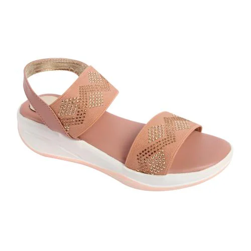 Stepee Trending Stylish Fancy and Comfortable Pink Flat Sandals for Women & Girls
