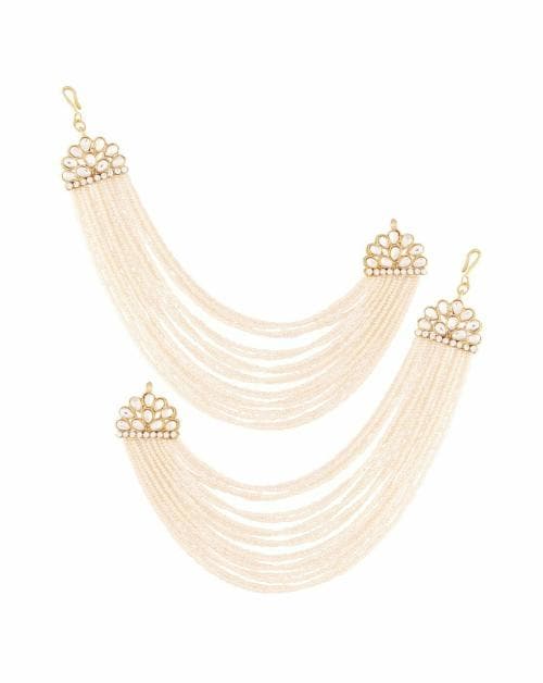 I Jewels White Pearl Earrings For Women