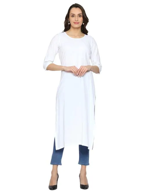 Shirak_women plain white kurti