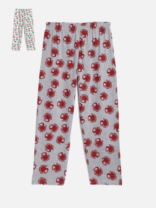 SINI MINI Full length Multicolor8 Girls Casual Pack of 2 Track Pants