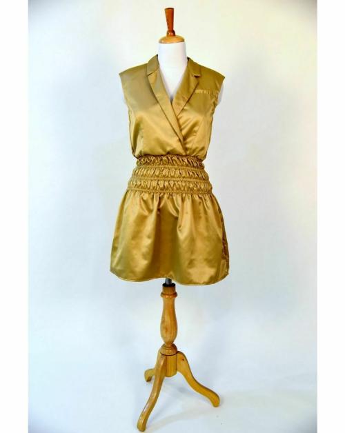 Women Gold Blazer Dress