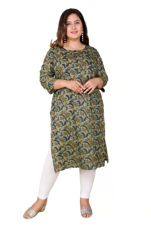 Buy Clickedia Womens Fully Stitched Cotton Floral Kurti with Buttons