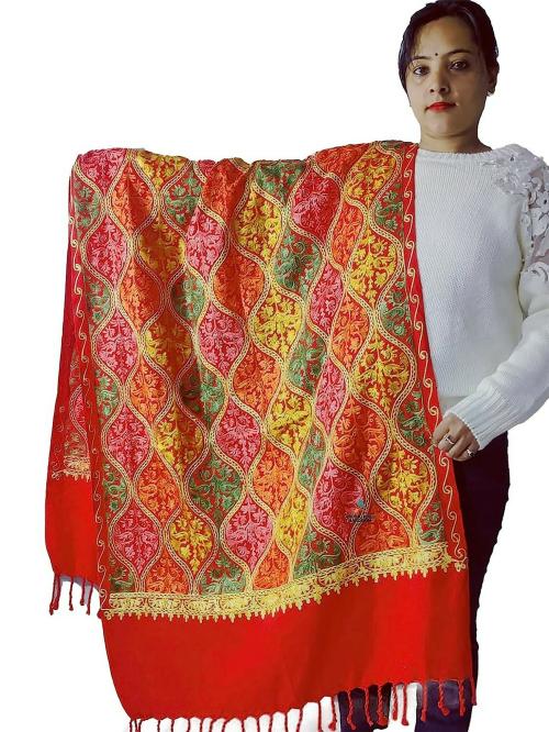 Buy embroidered Kashmiri stole red Online at Best Prices in India