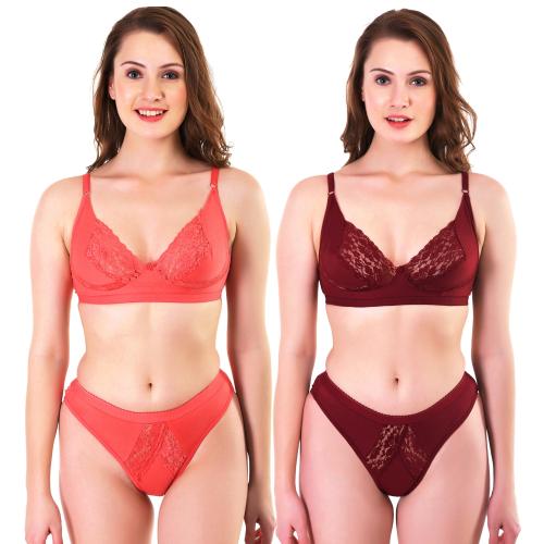 TCG Designer Honeymoon Bra & Panty set Combo made by soft Cotton Fabric