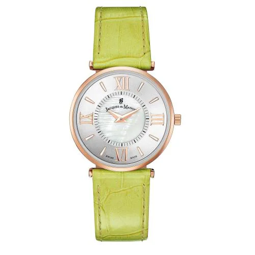 JACQUES DU MANOIR Sina Swiss Made Analog Silver MOP Round Dial Women's Watch - JCR.19
