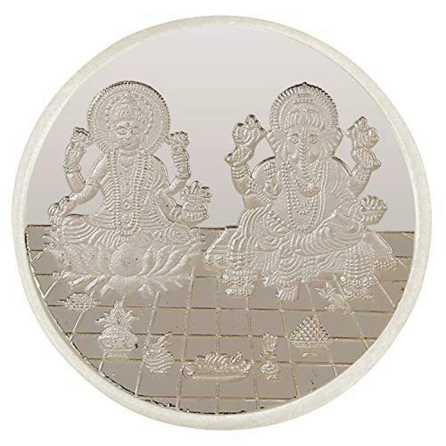 Osasbazaar Ganesh Laxmi Silver Coin Round with Designer Packing - 99% Pure BIS Hallmarked - 5 gms