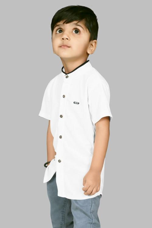 HETVI -boys plane shirt White - (4-5 Years)