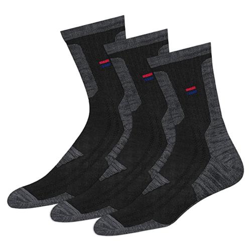 NAVYSPORT Sports Ankle Length Socks For Men Cushion Terry Cotton Crew Athletic Socks Men, Black Pack Of 3, Free Size