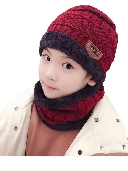 The beged Generic Baby Girls Red Skullies & Beanies