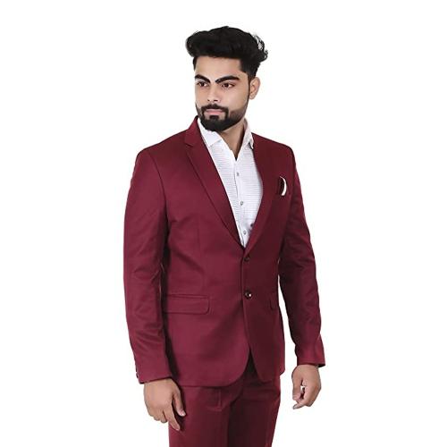 BIGMASTER INTERNATIONAL Men's Casual Blazer 2 Buttons Peak Lapel Lightweight Coat Polycotton Solid Regular Fit Blazer_ Bottle Green_ 34| Mens Blazer| Blazer for Mens