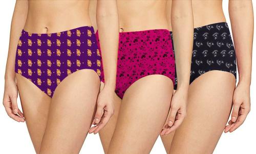 THE BLAZZE Black, Pink, Purple Cotton Blend pack of 3 Women Hipster Panty