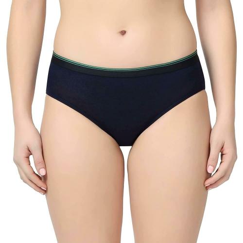 ANTAR Women Navy Blue Hemp, Organic Cotton, Lycra Panty, Small