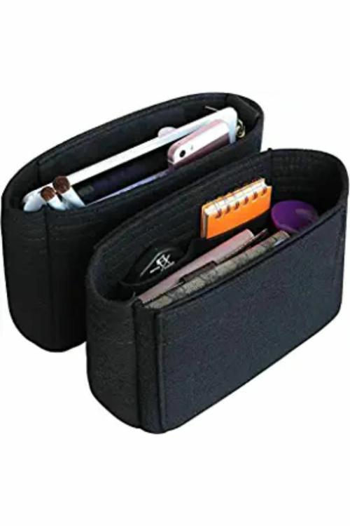 GREENSHEEP Women Felt Purse Organizer Insert for Handbag, Storage Purse Divider, PO2 Black