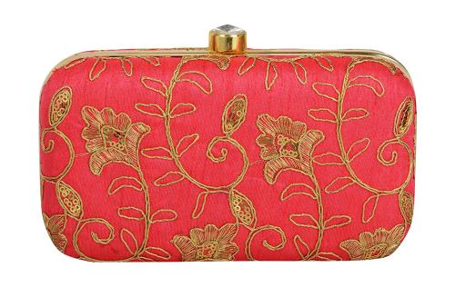 Tooba Handicraft Rani Synthetic Girls Designer Clutch Bag With Chain Strap