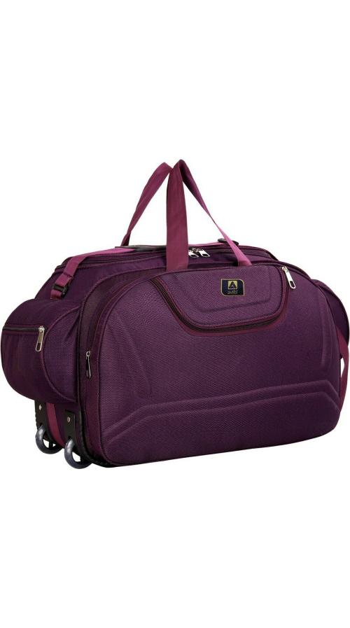 Buy Avila Purple Polyester Luggage Duffel Bag with Wheels 55L Online at