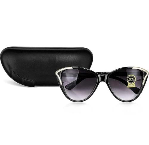 SUMMER DREAM Cat Eye Black Golden Sunglasses Over Sized gold Goggles Glasses for Women