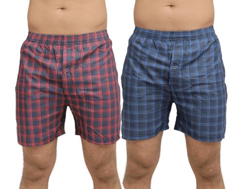 Raploch Men's Super Combed Mercerized Cotton Woven Printed Boxer Shorts with Side Pockets | Pack of 2 Colors & Prints May Vary |