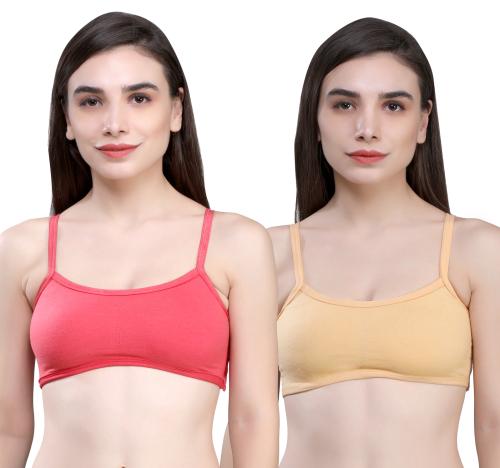 Shylina Womens Lightly Padded Full Coverage Non-Wired Six Straps Seamless Bra Regular Use Bra( Pack of 2) A38