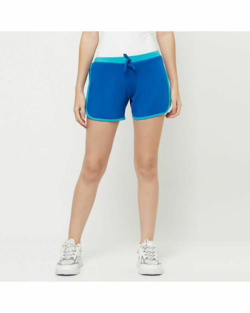 Glito Solid With Elastic Mini Sports Shorts For Women's and Girl's