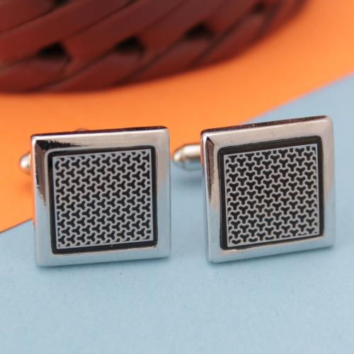 Buy Kavove The Enchanting Black & Silver Cufflink For Men Online at