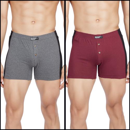 Chromozome Men Multi 8 Solid Cotton Pack of 2 Trunks
