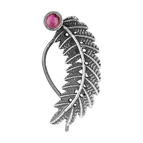 Giva Sterling Silver Oxidised Silver Feather Touch Nose Pin For Women
