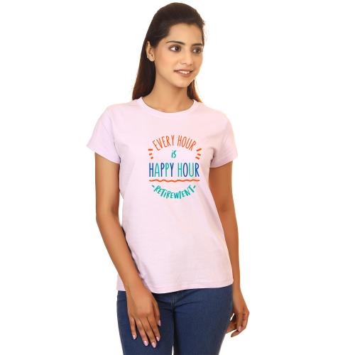 HUMUS Women thistle every hour is happy hour regular fit tshirt