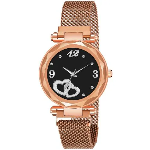 KIARVI GALLERY Analog Dual Heart Designer Dial Stylish Magnetic Strap Watch For Girls and Women(Multi-color)