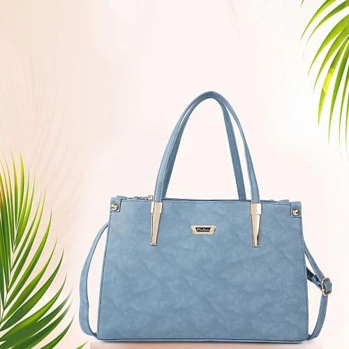 PEARLUXIS Sky Blue Synthetic Leather Shoulder Bag (HNM-SKYBLUE-ROSSILE-ND-24)