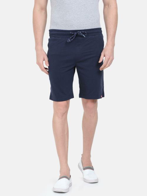 Fruit of the Loom Men Dress Blues Solid Cotton Blend Pack of 1 Knit Shorts